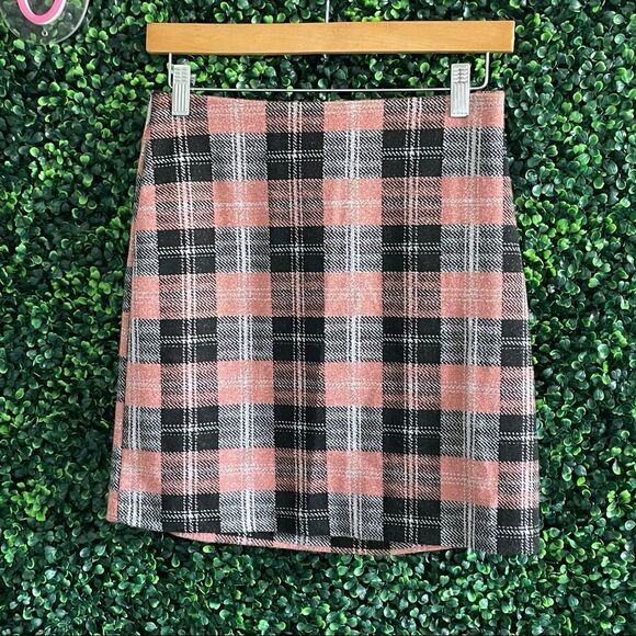 Pink Metallic & Plaid Skirt Sz S - Picture 3 of 6